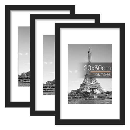 upsimples 3 Pack Bilderrahmen A4, Bilderrahmen Kinderzeichnungen A4，Picture Frame Schwarz für Fotos, Bilder, Poster