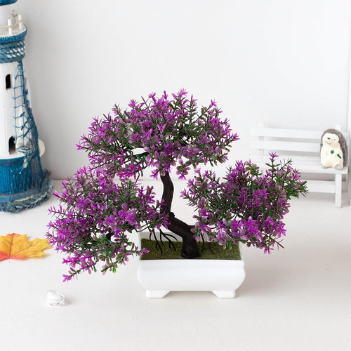 DEANKEJI Farbig Künstlicher Bonsai, Farbenfroh Deko Büro, Realistisch Bonsai Künstlich, für Haus Schlafzimmer Schreibtisch Bauernhaus Zimmer Dekoration
