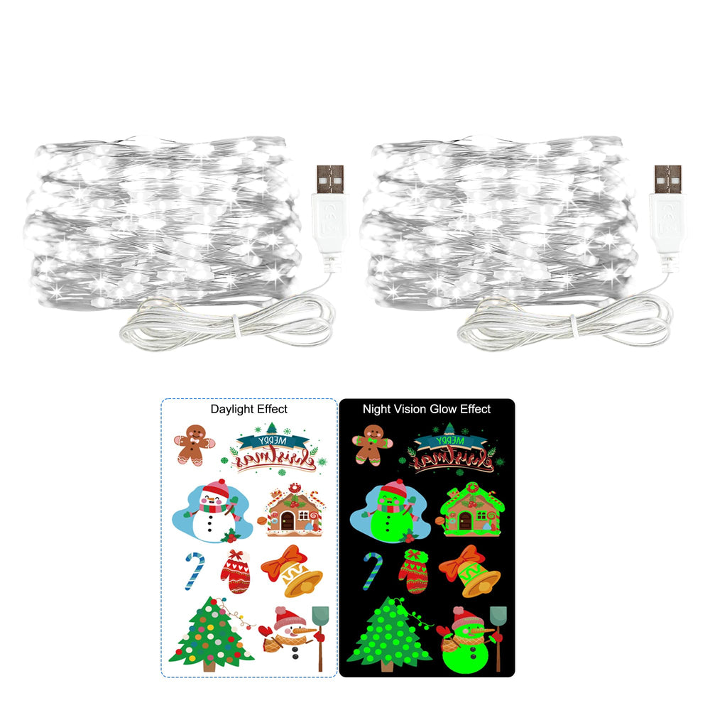 2 Stück LED Lichterkette, 30LED 3M / 10Ft USB lichterkette außen/innen Wasserdichte für Schlafzimmer, Hof, Hochzeit, Weihnachten, DIY etc (Warmweiß)