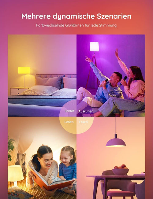Govee Smart Glühbirne E27, WLAN LED Lampe RGBWW 800lm,dimmbare,2 Stück