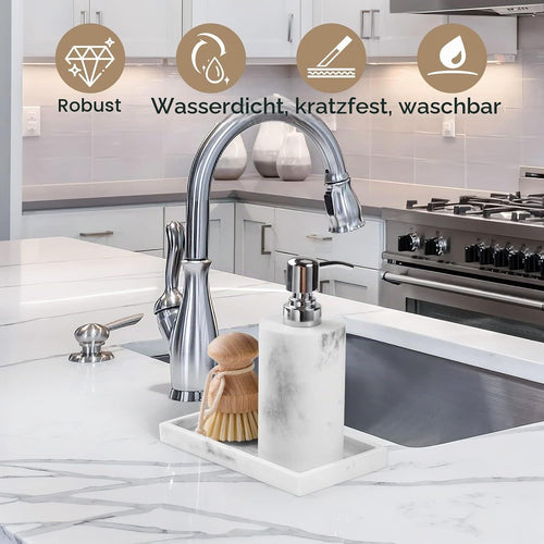Luxspire Badezimmerablage für die Arbeitsplatte, Mini, Marmorweiß