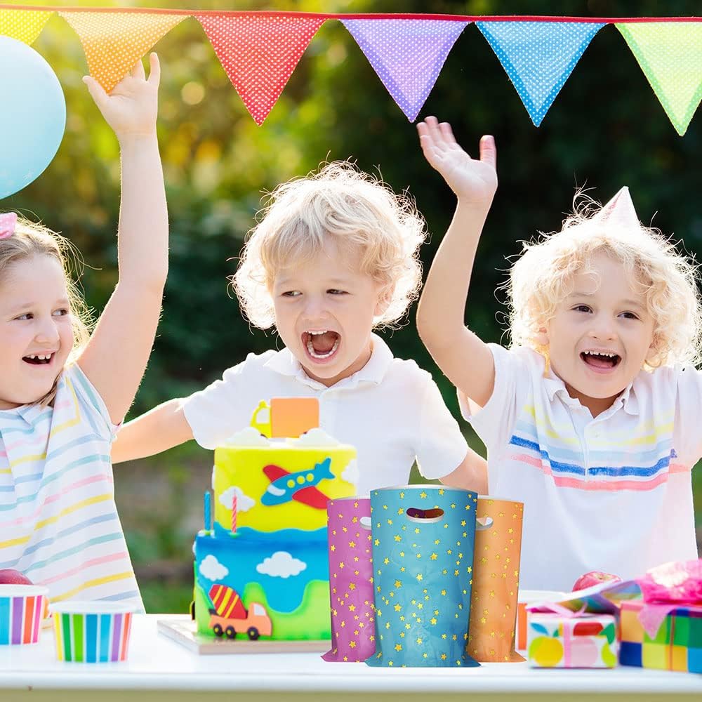 Flintronic 30 Stück Geschenktüten, Geburtstagstüten Kindergeburtstag Gastgeschenke, Cookie Partytüten, mitgebsel kindergeburtstag für Mädchen Jungen