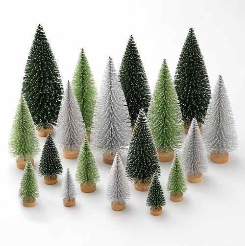 Weihnachtsbaum Mini Künstlich Miniatur Tannenbaum Grün Mini Weihnachts Baum Klein Weihnachtsdeko für Tischdeko DIY - 18 Stück