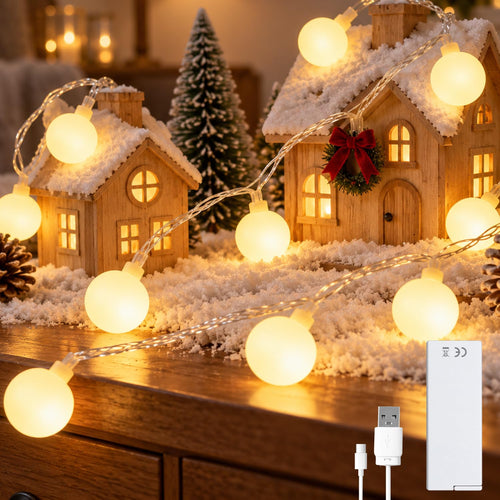 Mini Lichterkette aufladbar, 5M 50LED, Warmweiß