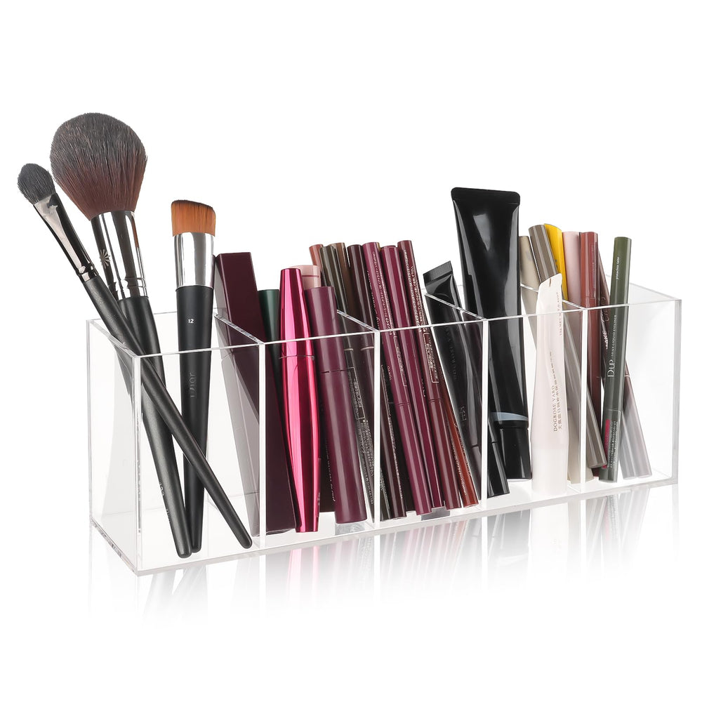 Acrylic Pinselhalter, 3 Fächer Make Up Organizer, Schminktisch Organizer