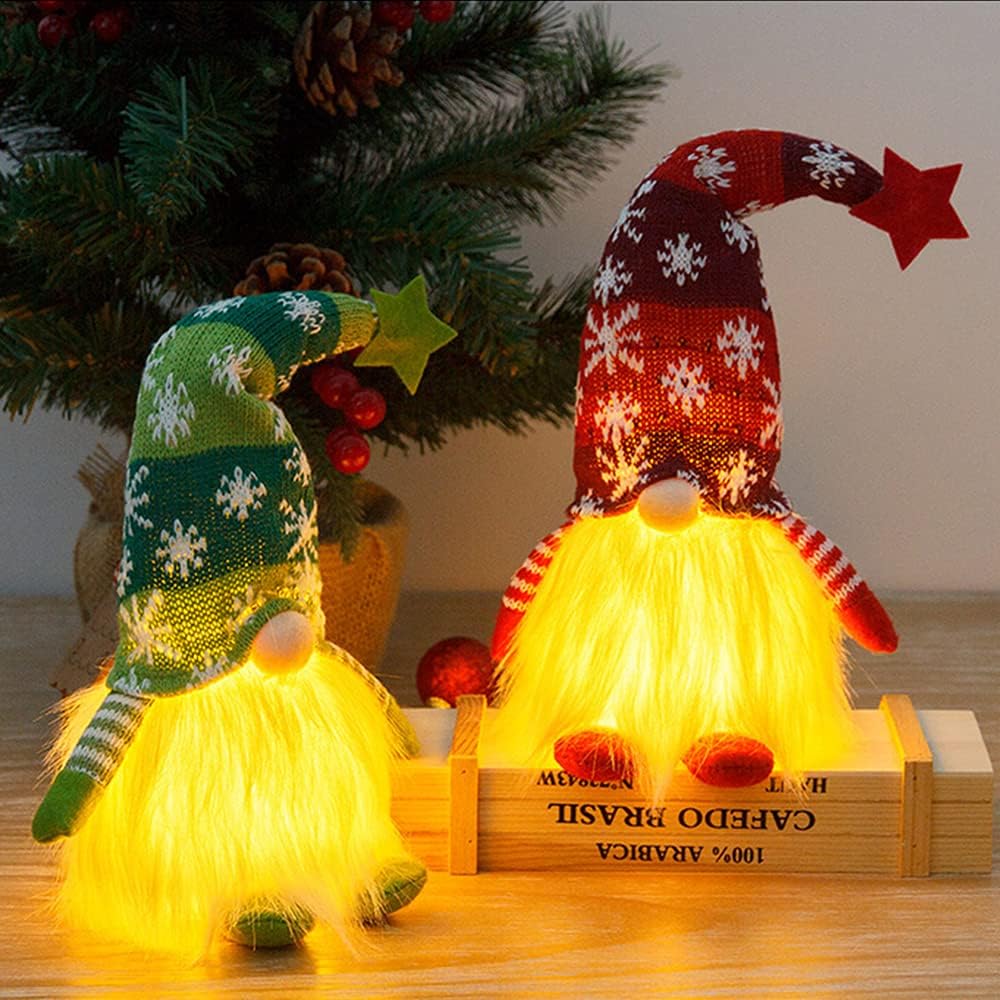 3 Stück Weihnachtsdeko Innen Wichtel,Weihnachtswichtel mit LED für Tisch