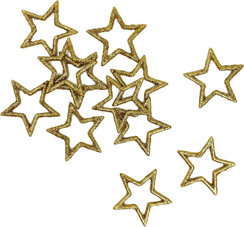 Glitzer Deko Sterne Gold 12er Set