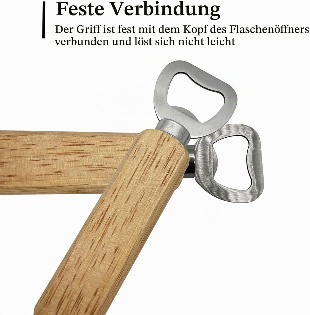 Flaschenöffner, Flaschenöffner mit Holzgriff, Wein-Bier-Limonade-Glasflaschenverschlussöffner