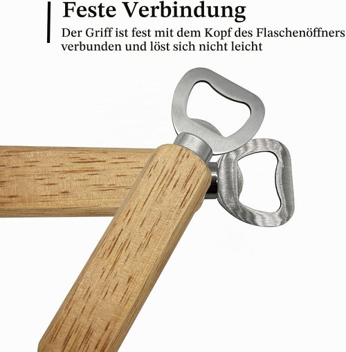 Flaschenöffner, Flaschenöffner mit Holzgriff, Wein-Bier-Limonade-Glasflaschenverschlussöffner