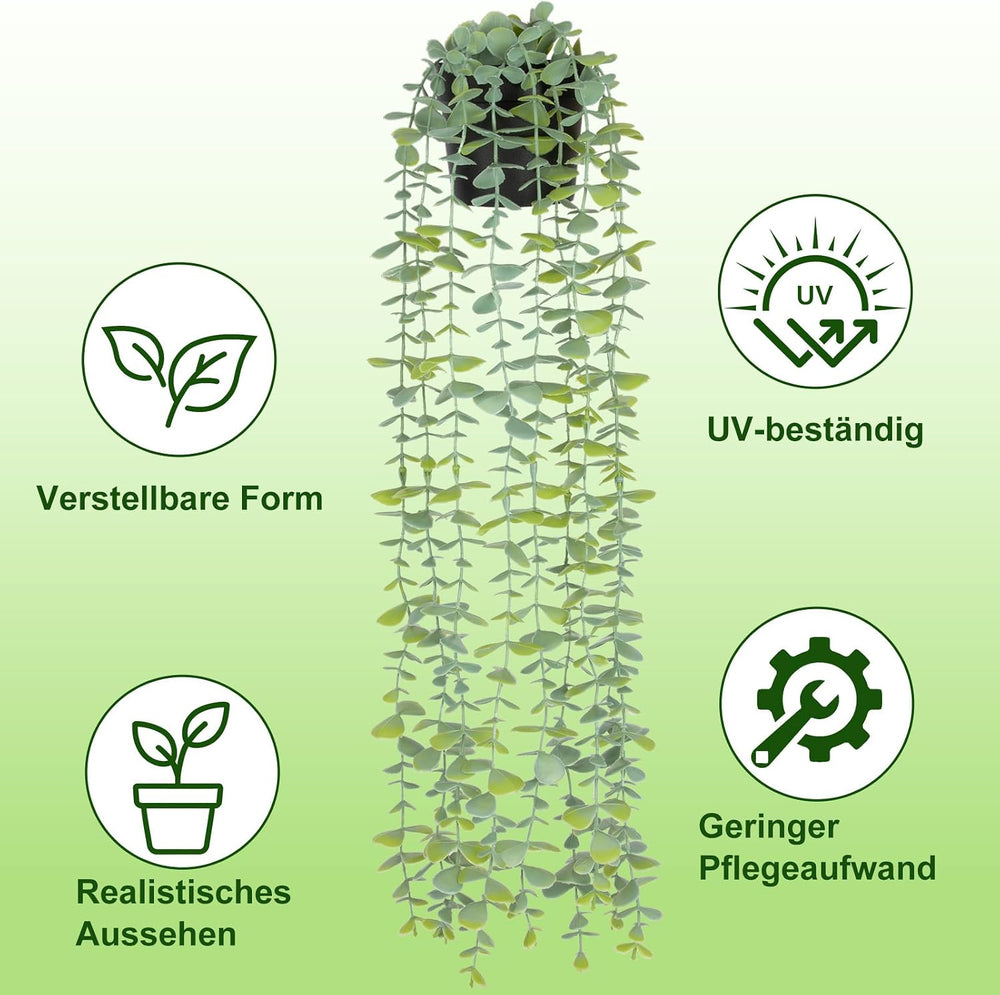 CCILAND Hängepflanze Kunstpflanze Hängend Fake Plant für Zimmer, Home Deko