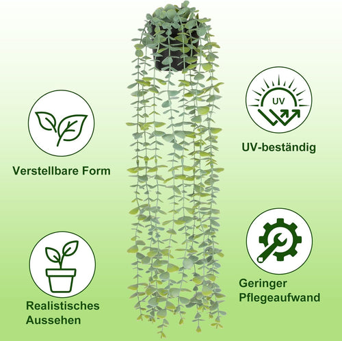 CCILAND Hängepflanze Kunstpflanze Hängend Fake Plant für Zimmer, Home Deko