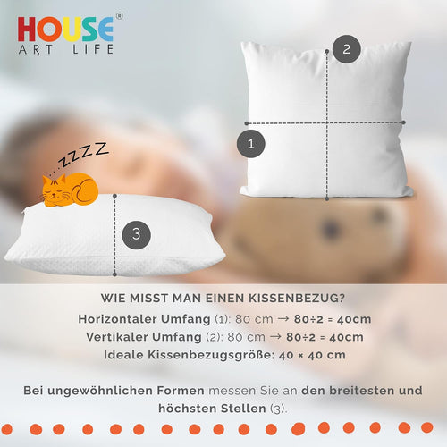 Kissenbezug 40x40 cm Baumwolle Zierkissenbezug mit Verstecktem Reißverschluss, Kopfkissenbezug, Kissenhülle, Sofakissenbezüge, Dekokissenbezüge für Wohnzimmer Sofa Couch Schlafzimmer