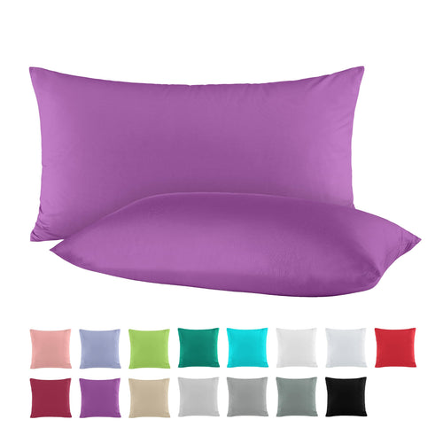 BaSaTex Baumwolle Renforcé Kissenbezug, 2er Pack, 40x40 cm, Bordeaux