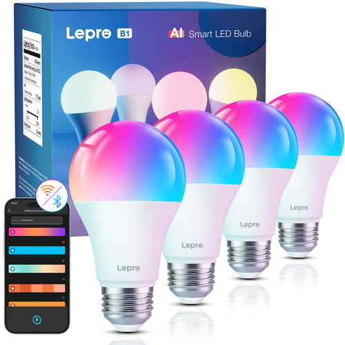 Lepro AI Smart Glühbirne B1, E27, 8,5W, 806lm, dimmbar, RGB+CCT