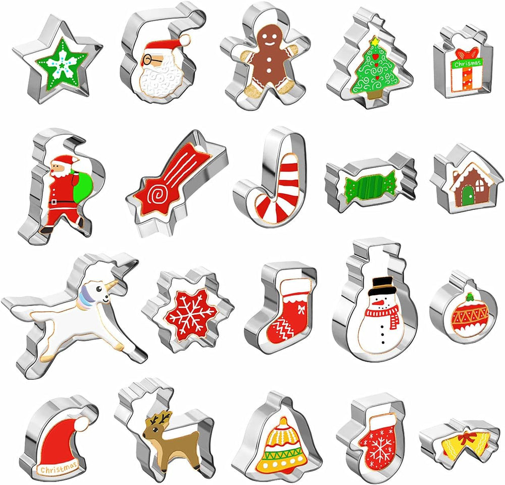 20TLG Ausstechformen Weihnachten Plätzchen Ausstecher Keksausstecher Backen