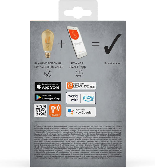 LEDVANCE SMART+ Filament Edison Dimmable Warmweiß 2400 K 6 W