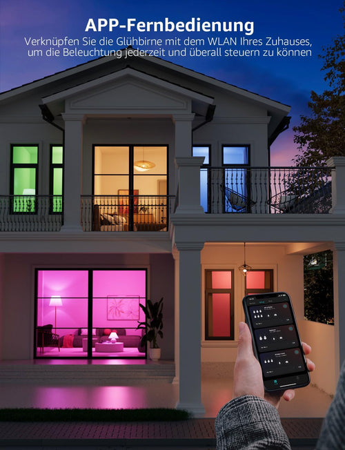 Lepro AI Smart Glühbirne B1, E27, 8,5W, 806lm, dimmbar, RGB+CCT