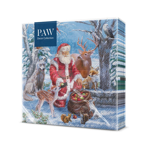 PAW Servietten 33 x 33 cm, 20 Stück - Weihnachtsschneeflocken Hellrot