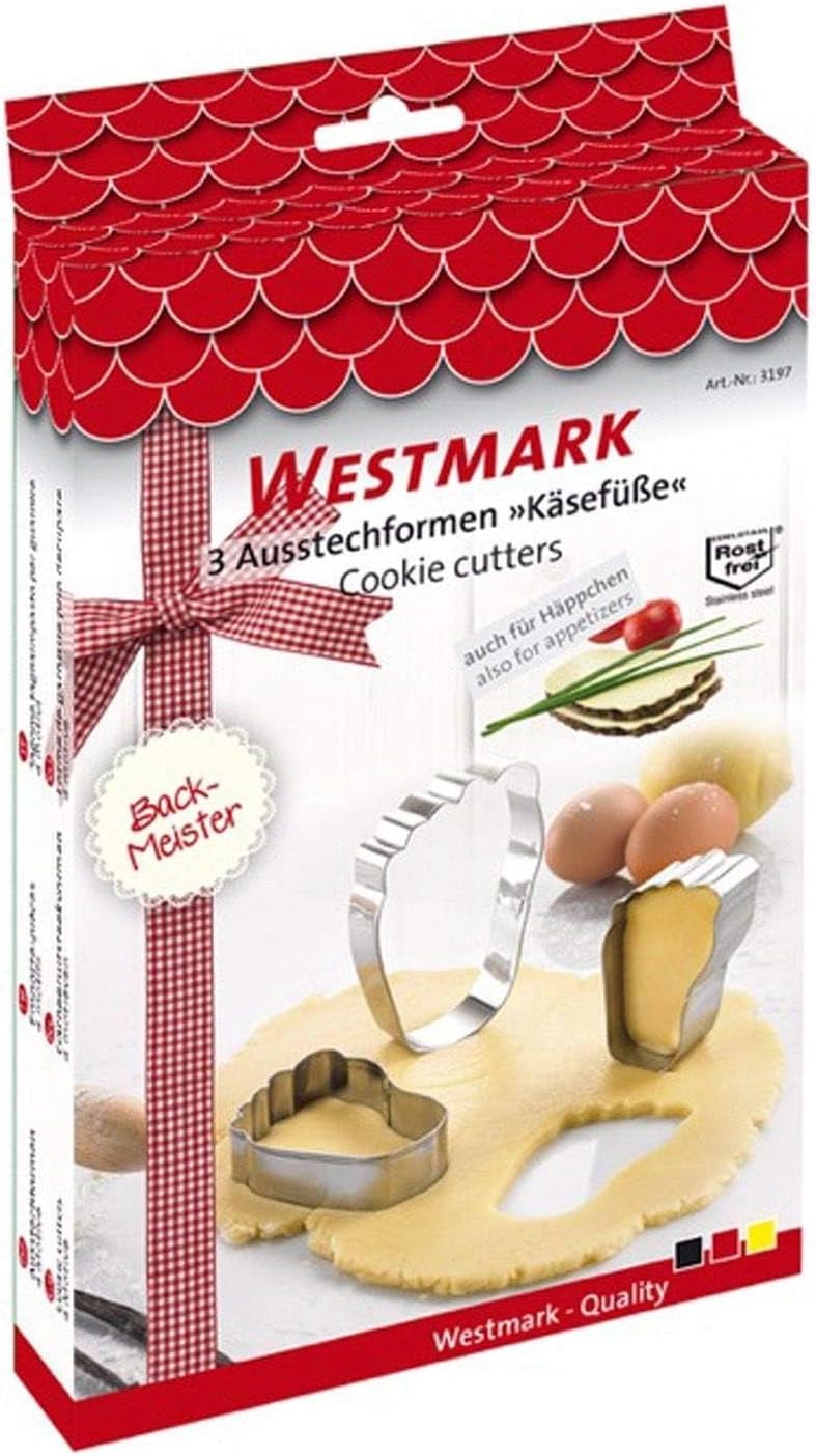 Westmark Ausstechformen-Set, Unterschiedliche Größen, Rostfreier Edelstahl, Käsefüße, 3-tlg., Silber, 31972260