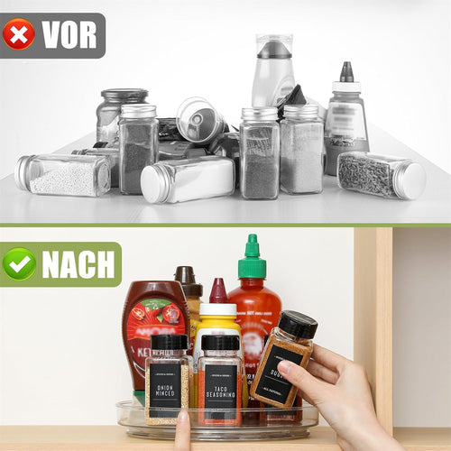 Famhap Drehteller Kühlschrank Organizer 22cm, 360° Drehbar