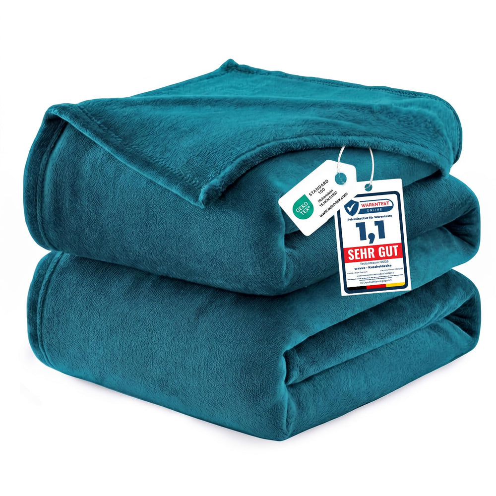 WAVVE Kuscheldecke Flauschig Decke Tagesdecke 150x200 - Sofadecke Grau
