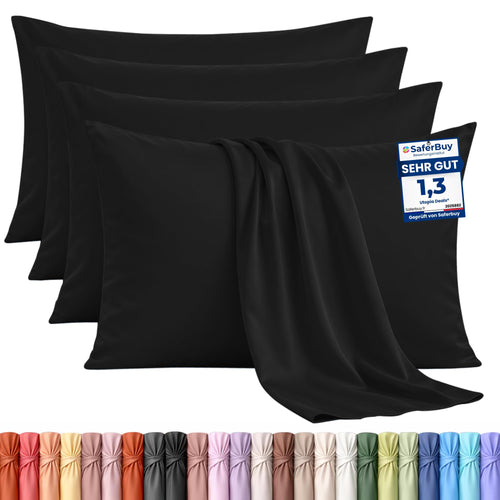 Utopia Bedding Kissenbezug 40x40 4er Set , kopfkissenbezug 40x40 Grau