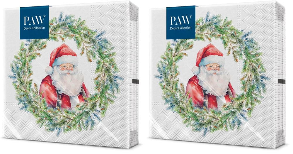 PAW Servietten 33 x 33 cm, 20 Stück - Weihnachtsschneeflocken Hellrot