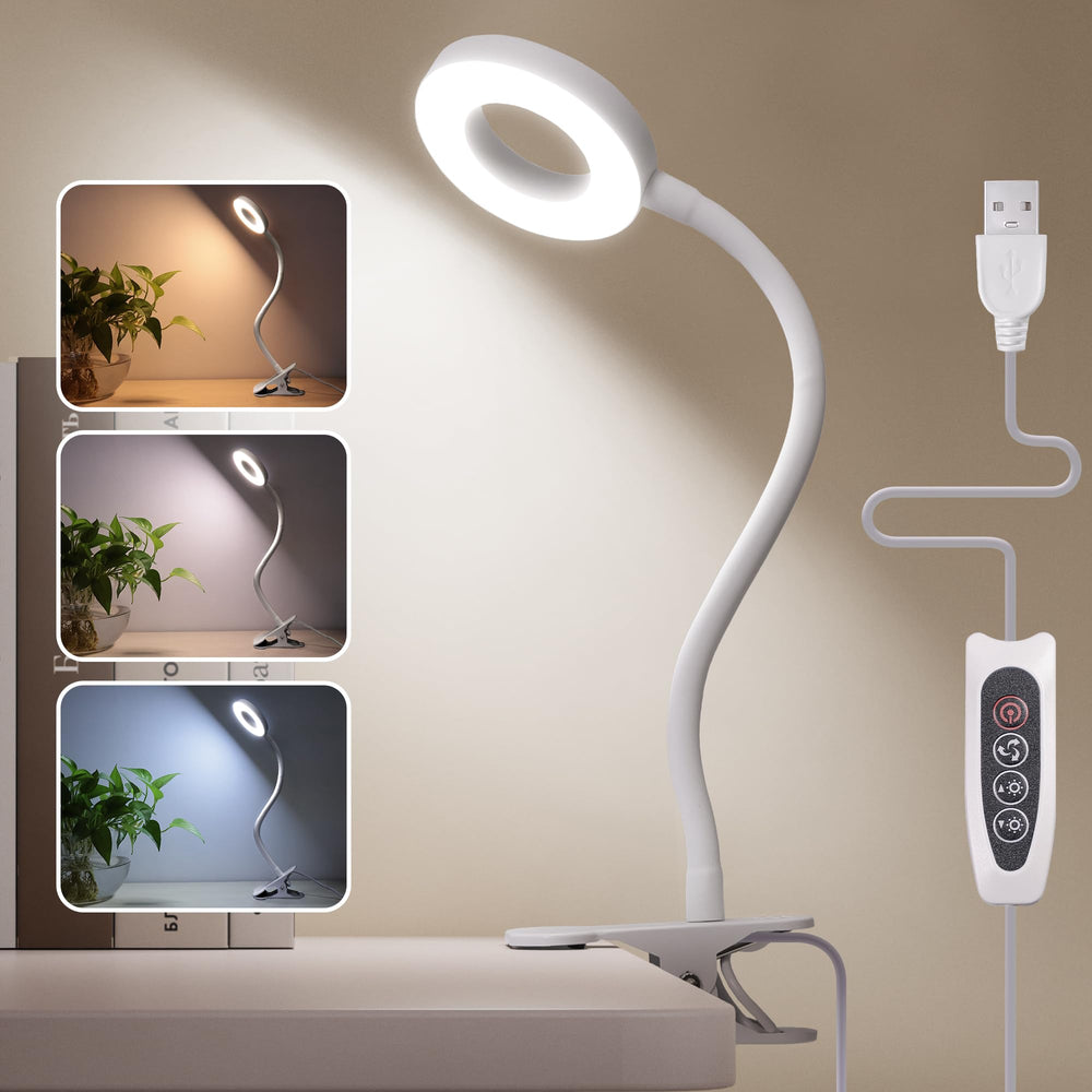 Foneso Klemme Lampe,48 LEDs Dimmbare Leselampe Bett(Schwarz)