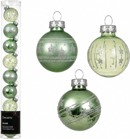 Weihnachtskugeln Glas mit Motiven 9 Stück