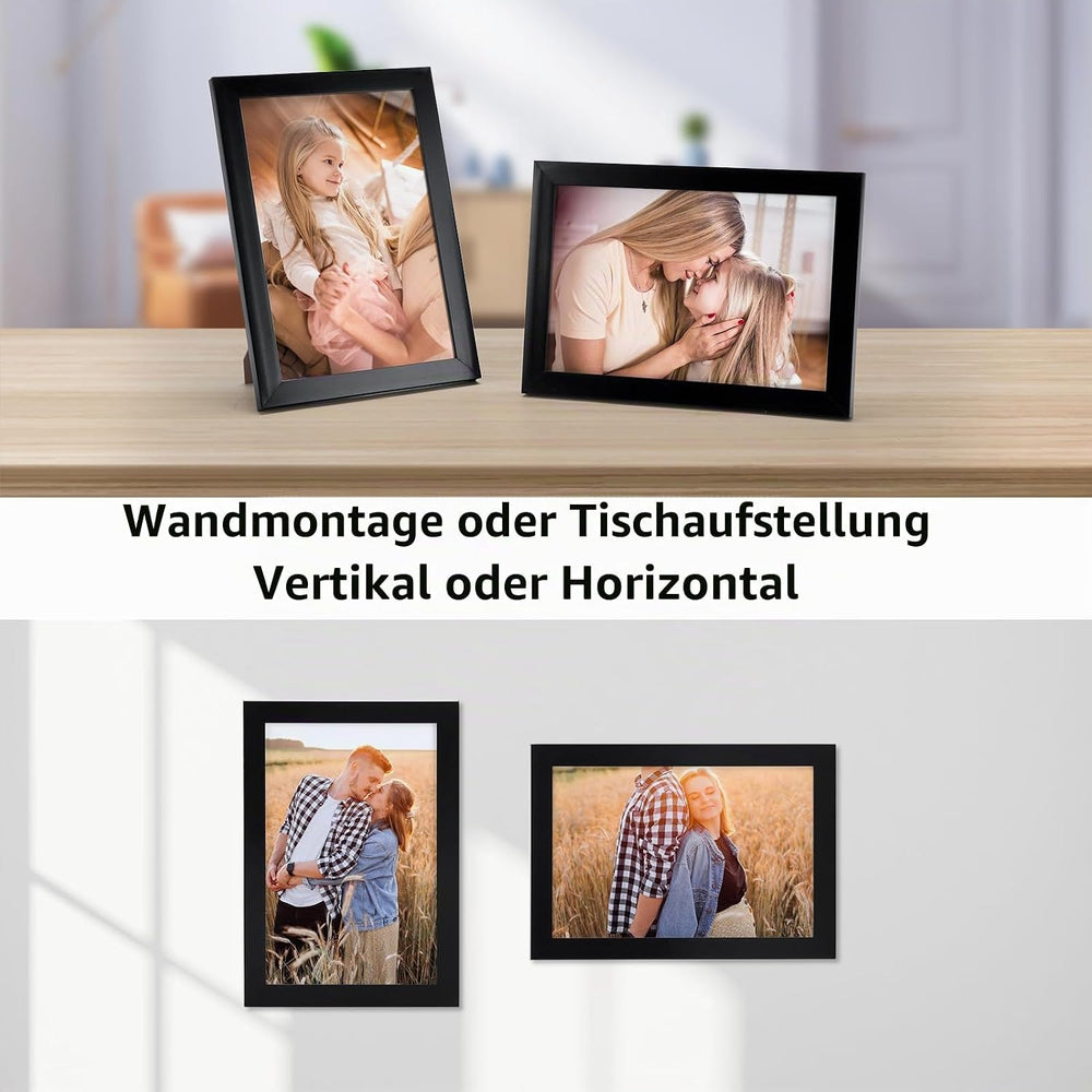 Giftgarden Schwarze Bilderrahmen 10x15 cm, Moderner Fotorahmen