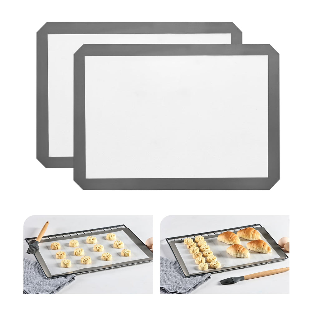 KitchenRaku Rechteckig Backmatte aus Silikon,Antihaftbeschichtung Silikon Backmatte Dauerbackfolie Wiederverwendbar Backfolie Silikonmatte BPA frei (Brillantes Schwarze 1PCS, 30x40cm)