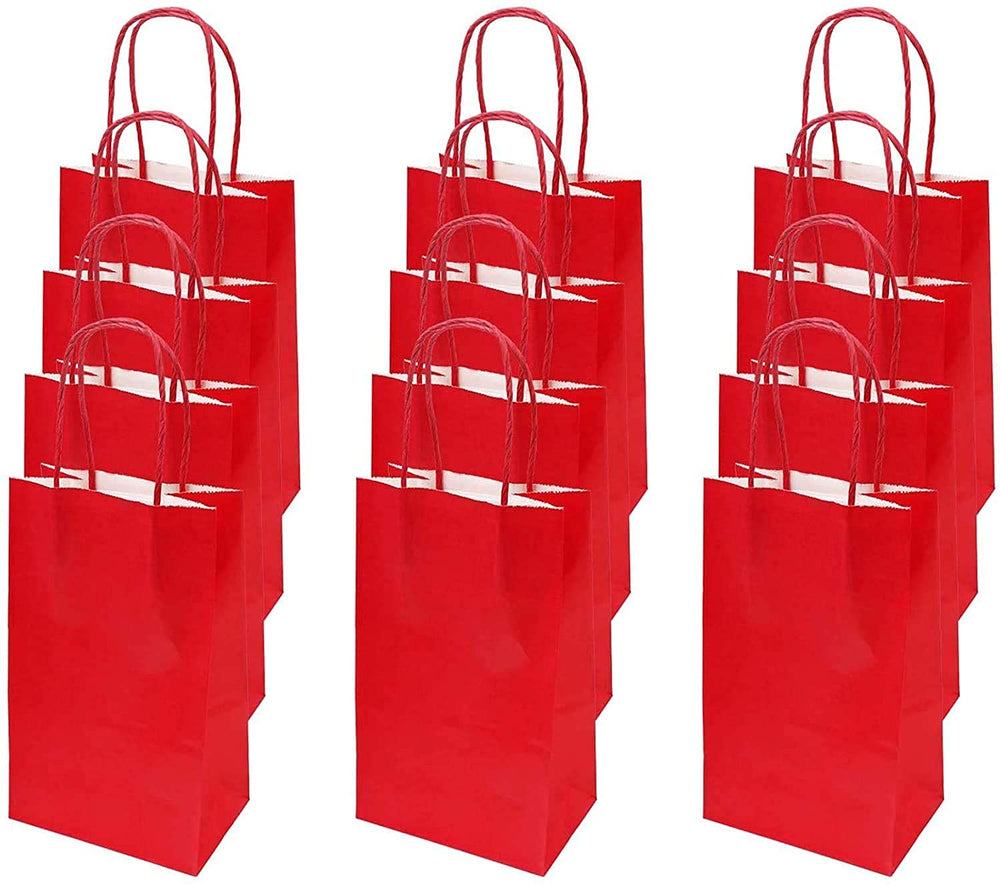 Flintronic Papiertüten aus Kraftpapier, 10 Stück mit Henkel, Geschenkverpackung, Tüten Eschenktüten, Gastgeschenke Tüten, Mitgebseltüten, Geschenktüten Set - Mehrere Farben(15 * 8 * 21CM)