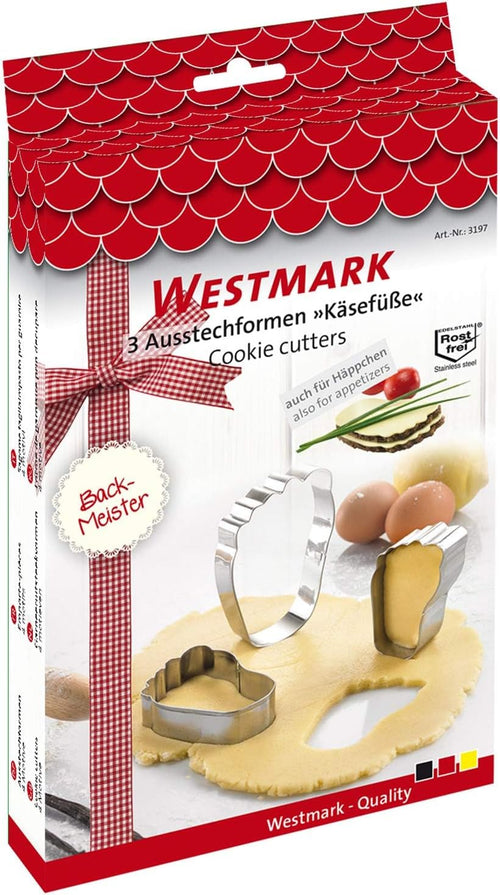Westmark Ausstechformen-Set, Unterschiedliche Größen, Rostfreier Edelstahl, Käsefüße, 3-tlg., Silber, 31972260