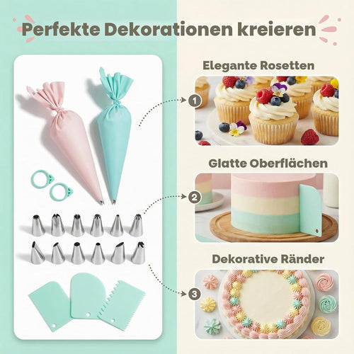 Spritzbeutel Set 2 Stk + 12 Tüllen – für Torten & Gebäck