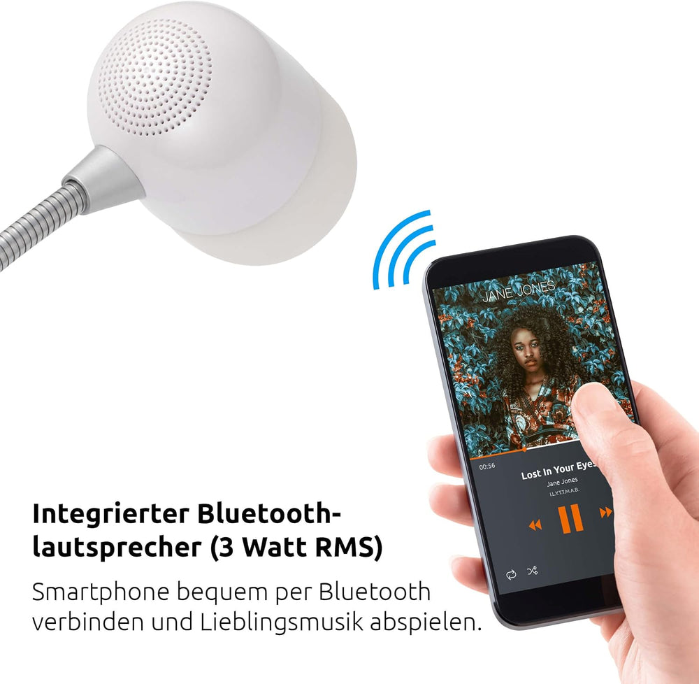TechniSat VIOLA Tischlampe – LED-Tischleuchte mit Bluetooth-Audiostreaming