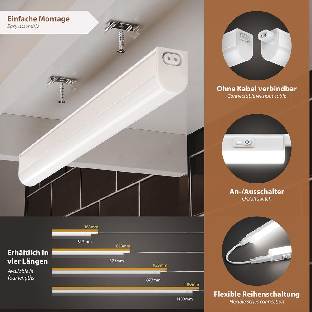 parlat LED Unterbauleuchte RIGEL, Stecker, 31cm, 4 W, 445lm, weiß