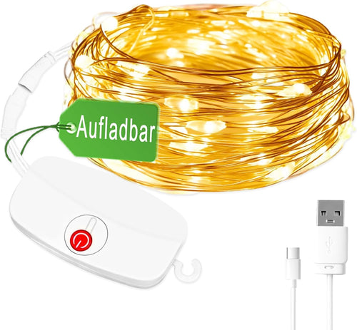 Mini Lichterkette aufladbar, 5 m, 50 LEDs