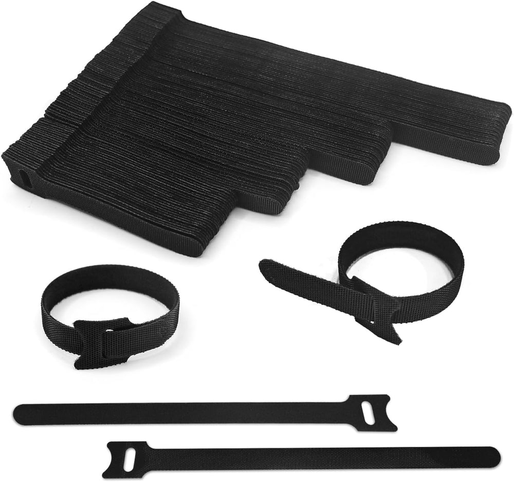 Klettband 100pcs wiederverwendbare Klettkabelbinder in 4 verschiedenen Längen 200mm/150mm/120mm/100mm Klett Kabelbinder Klettbinder Klettverschluss für Home Office Büro
