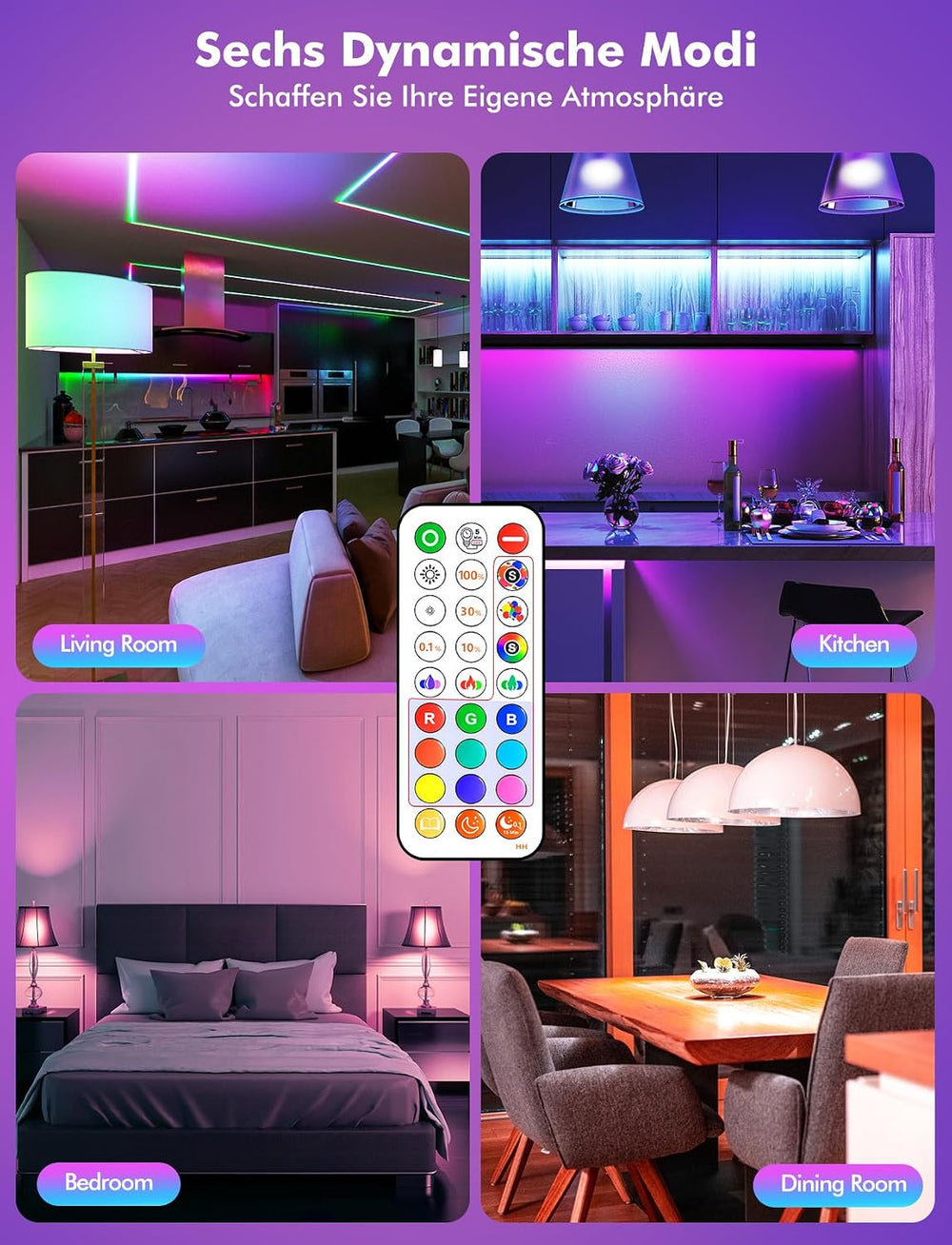 E27 LED Glühbirne – 12W RGB Lampen Farbwechsel Glühbirne mit Fernbedienung 1100 Lumen, Edison E27 Mit Nachtlicht Neutrales Licht 4000K Schraubbirne für Schlafzimmer und Wohnzimmer