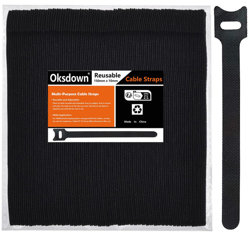 Klett Kabelbinder Wiederverwendbare Schwarz 50 Stück Klettband Klettkabelbinder Kabel Klettband Kabelklett Klettbinder Verstellbare Wiederverschließbar Kabelklettbänder
