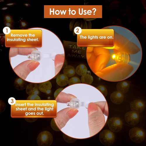 Yizhet LED Ballons Lichter, 60 Mini LED, Warmweiß