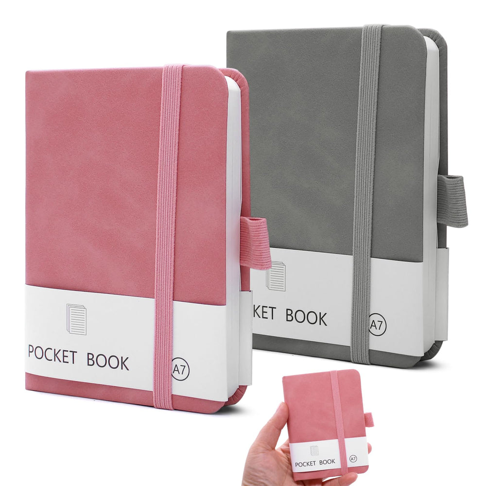 2 Stück Mini Notizbuch A7 Notizblock Klein Notizbuch mit 200 Seiten