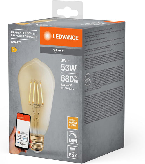 LEDVANCE SMART+ Filament Edison Dimmable Warmweiß 2400 K 6 W