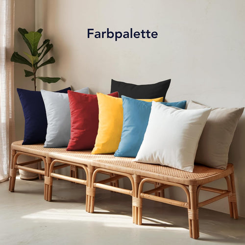Dreamzie - Kissenbezug 40x40cm - 2er Set - 100% Baumwolle - Anthrazit
