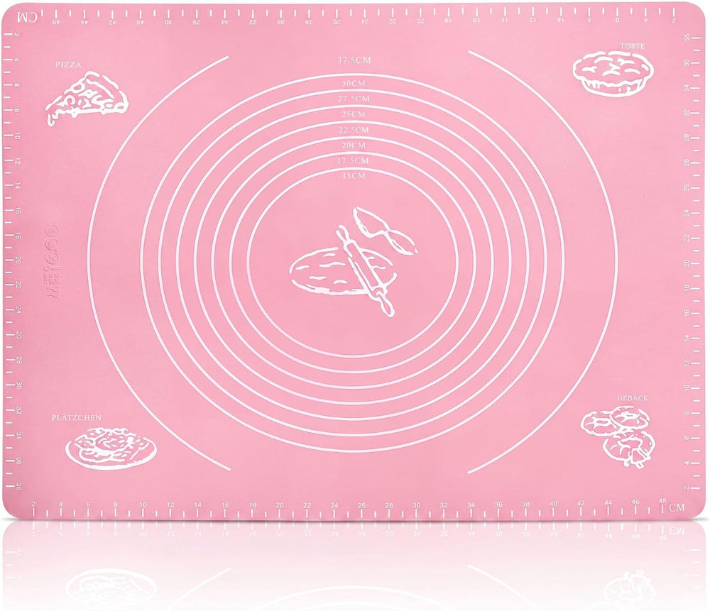 Backmatte Silikon 50 x 40 cm - Ausrollmatte Antihaft Rosa Pink