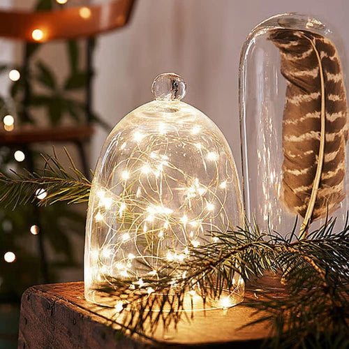 Lichterkette mit Batterien, 10 Stück, 1 m, 10 LEDs, IP44, wasserdicht, Miniatur, dekorativ, batteriebetrieben, für Weihnachten, Gartenparty im Innenbereich (warmweiß)