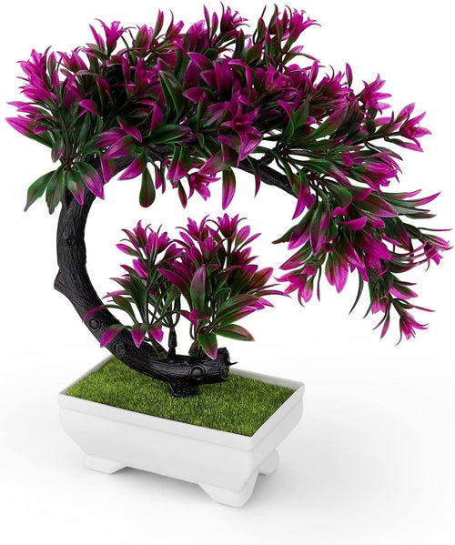 Künstlicher Bonsai im Topf, lila