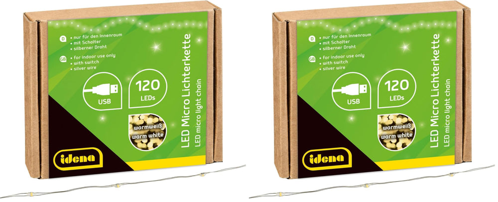 Idena Micro Lichterkette Innen 120 LEDs in Warmweiß, 13,5 m