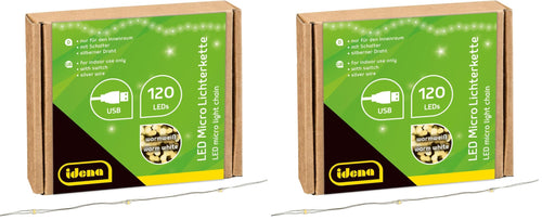 Idena Micro Lichterkette Innen 120 LEDs in Warmweiß, 13,5 m