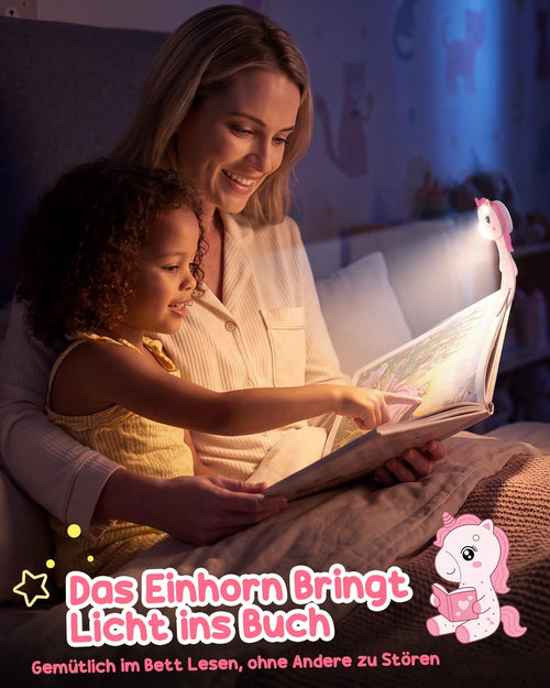 Einhorn Geschenke für Mädchen Leselampe Kinder Lesezeichen 2 in 1
